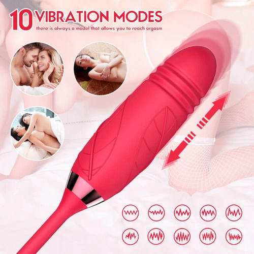Red Thrusting Dildo Vibrator G-spot Stimulator Massager Female Adult Sex Toys - Picture 6 of 12