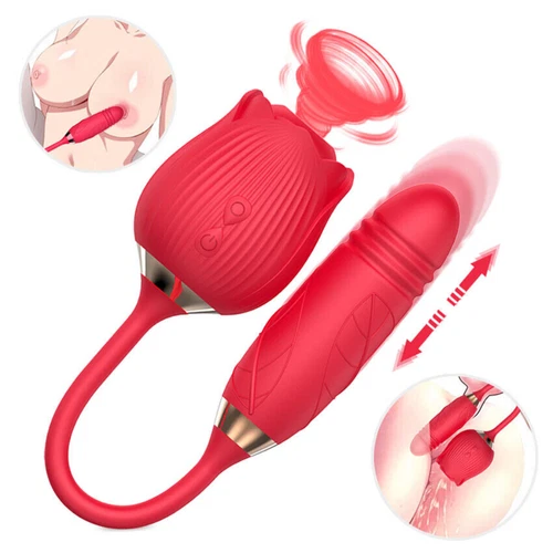 Red Thrusting Dildo Vibrator G-spot Stimulator Massager Female Adult Sex Toys